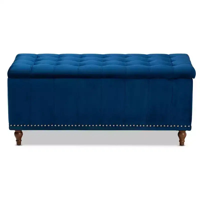 Banc ottoman de rangement capitonné en velours