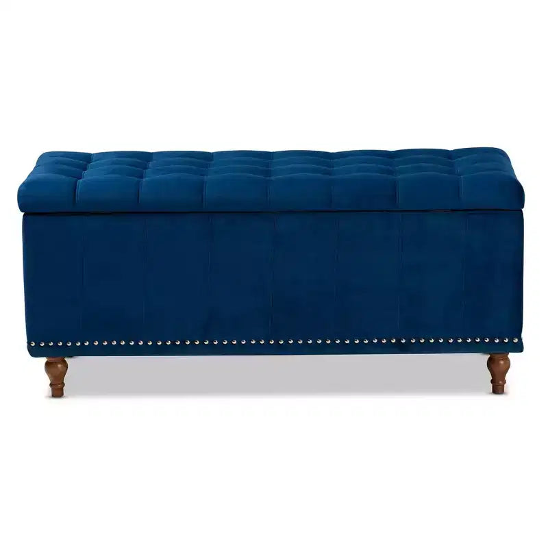 Banc ottoman de rangement capitonné en velours