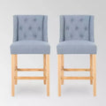 Set of 2 Landria Button Tufted Wingback Counter Height Barstools - Christopher Knight Home