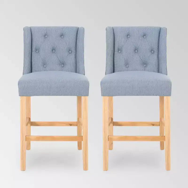 Set of 2 Landria Button Tufted Wingback Counter Height Barstools - Christopher Knight Home