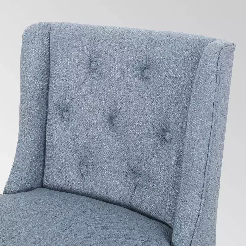 Set of 2 Landria Button Tufted Wingback Counter Height Barstools