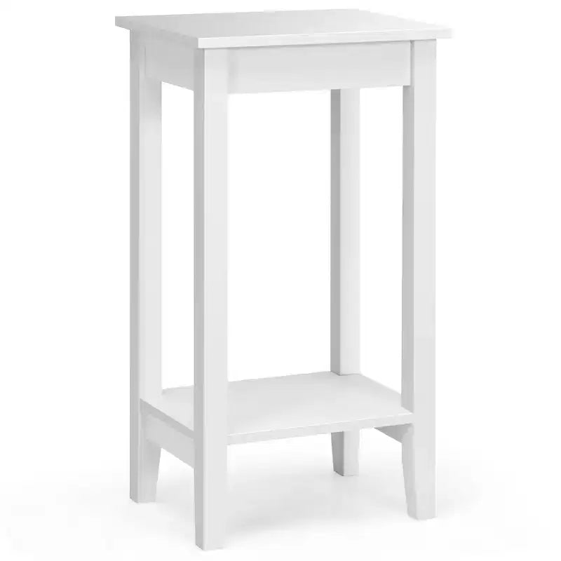 2 tables de chevet à 2 niveaux, bout de canapé, table basse, pieds en bois, chambre à coucher