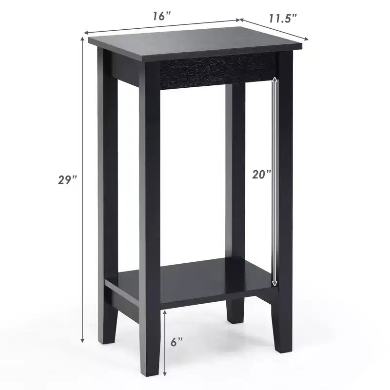 2 tables de chevet à 2 niveaux, bout de canapé, table basse, pieds en bois, chambre à coucher